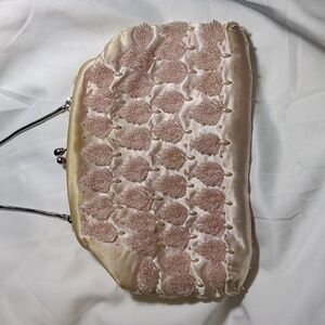 Vintage Pink Beaded Clutch/Evening Bag